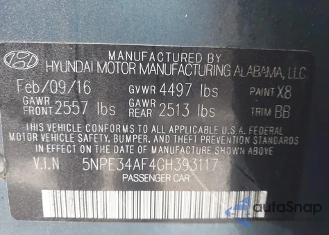 2016 Hyundai Sonata Limited from USA, damaged, VIN 5NPE34AF4GH393117